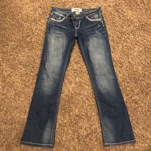 Hydraulic distressed boot cut jeans - size 8